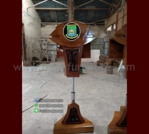 Podium Jokowi Minimalis Stainless Hidrolic Jati Jepara