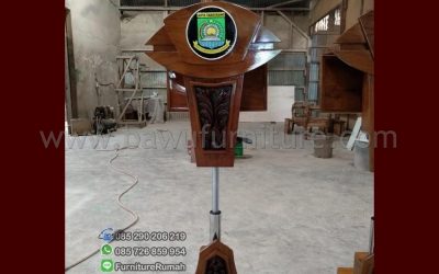 Podium Jokowi Minimalis Stainless Hidrolic Jati Jepara