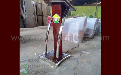 Podium Stainless Steel Minimalis Jati Jepara