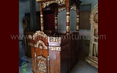 Mimbar Masjid Jati Ukiran Atap Kubah