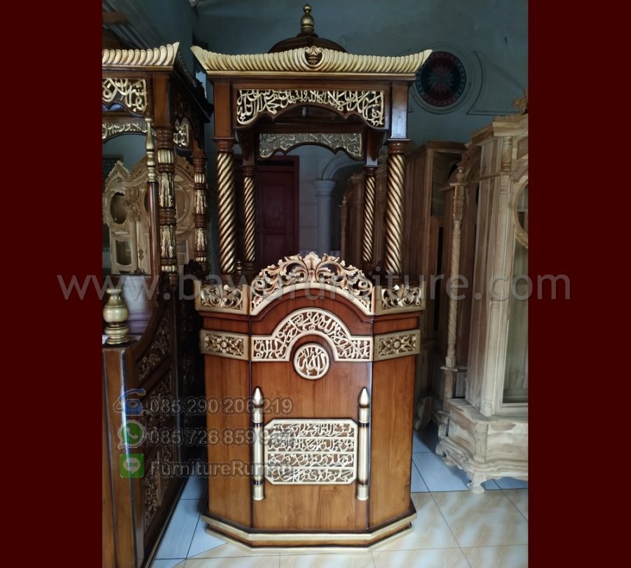Mimbar Masjid Kubah Kayu Jati Jepara