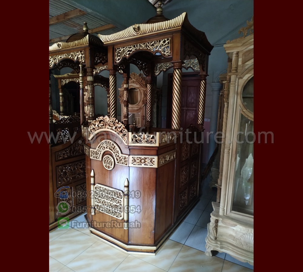 Mimbar Masjid Kubah Kayu Jati Jepara