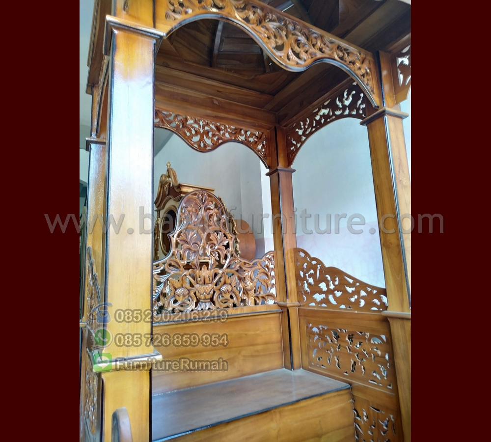 Mimbar Masjid Ukir Atap Kubah Jati Jepara - Image 5