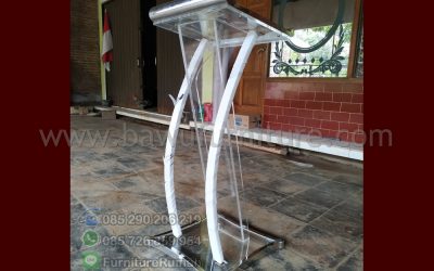 Mimbar Podium Akrilik Minimalis Unit Siap Kirim Kombinasi Stainless