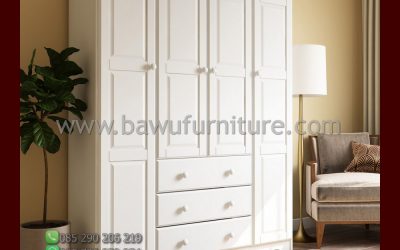 Lemari Pakaian 4 Pintu Putih