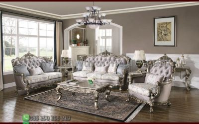 Sofa Tamu Mewah Silver Ukiran Jepara