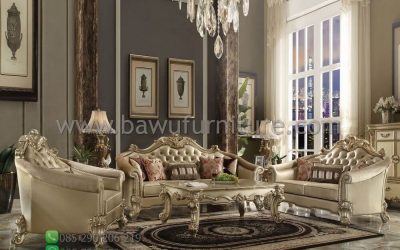 Sofa Tamu Mewah Dan Elegan Model Ukir Jepara
