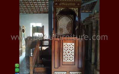 Jual Mimbar Masjid Ukiran Atap Kubah Jati Jepara