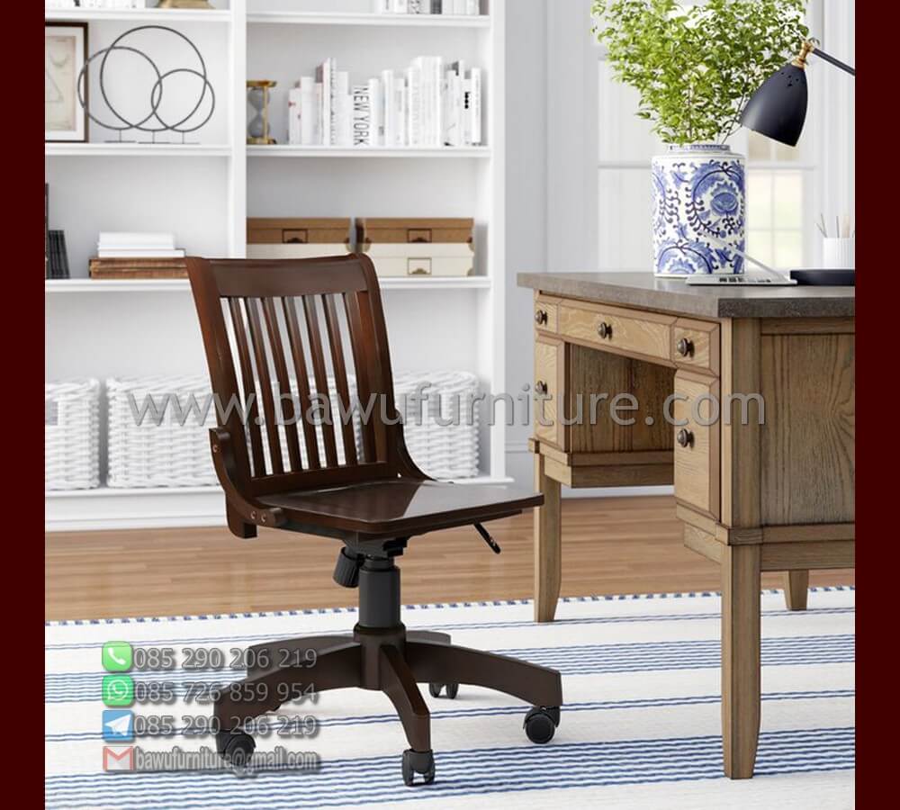 kursi kantor minimalis kayu jati model baru harga murah | bawu