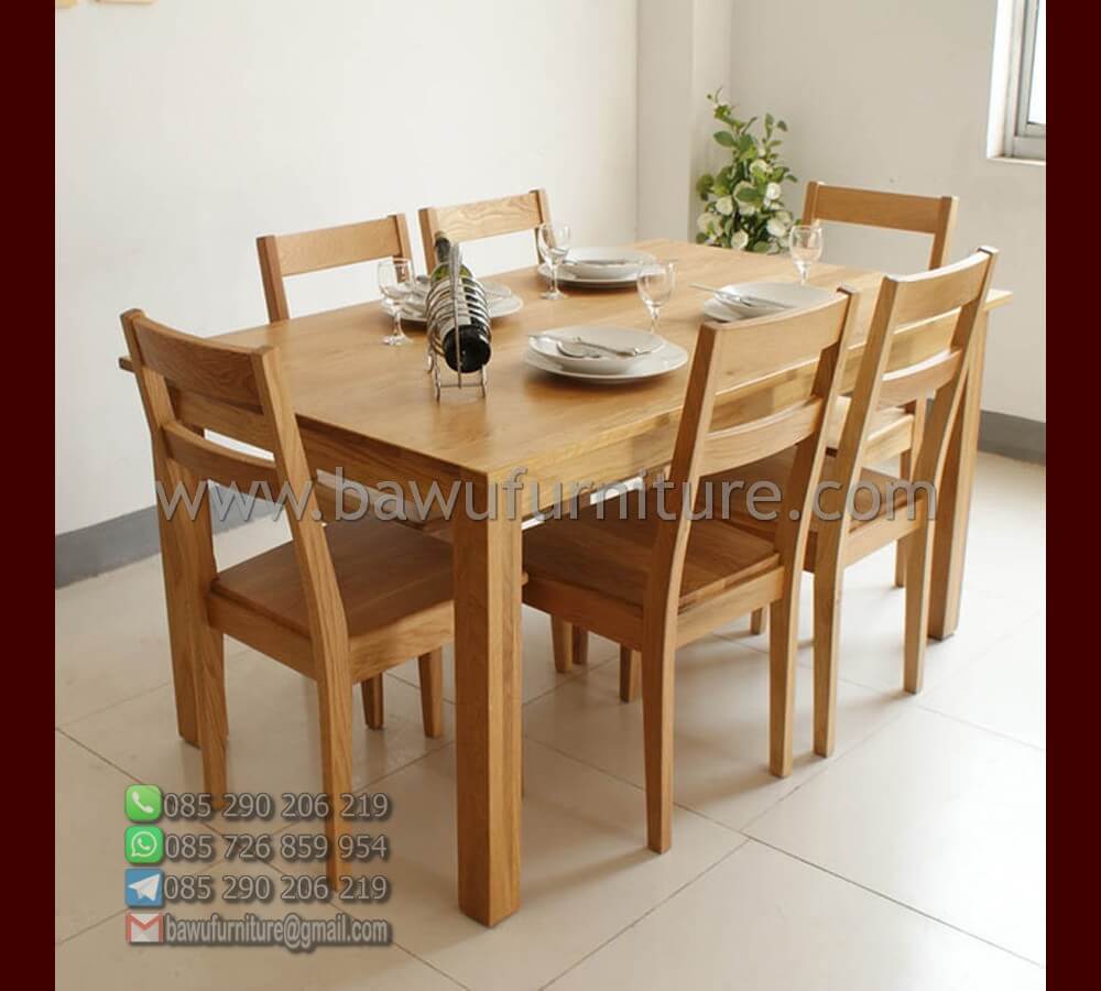 jual meja makan kayu jati model minimalis terbaru | bawu furniture