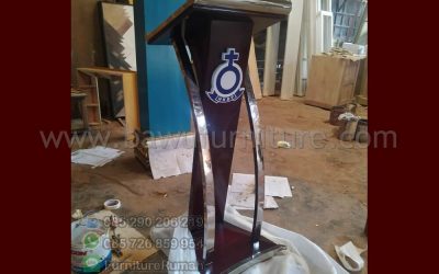 Mimbar Gereja HKBP Minimalis Stainless Dan Jati Jepara