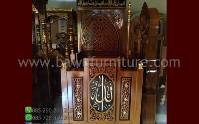 Mimbar Masjid Minimalis Kreta Besar Kayu Jati Jepara