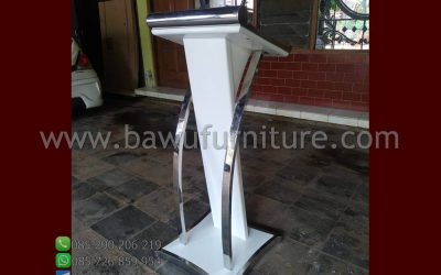 Podium Minimalis Stainless Putih Terbaru