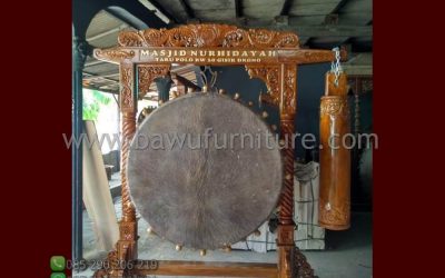 Bedug Masjid Nur Hidayah Dari Kayu Jati Karya Jepara