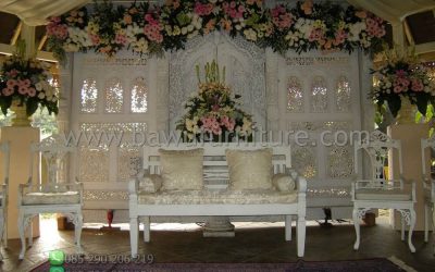 Gebyok Pelaminan Jepara Cat Duco Putih