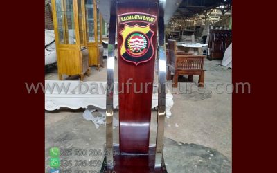 Harga Podium Minimalis Stainless Jati Polres Kalimantan