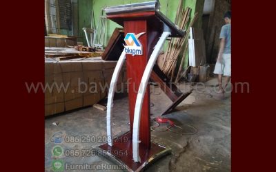 Jual Podium Acara Minimalis BKIPM Stainless Dan Jati
