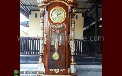 Lemari Jam Jati Jepara Model Mawar Harga Jual Murah