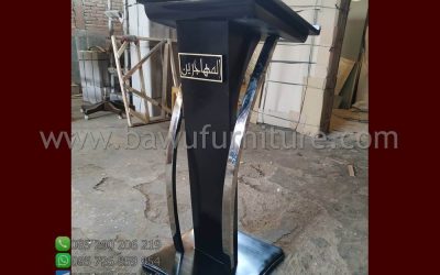 Mimbar Mushola Minimalis Stainless Lengkung Modern