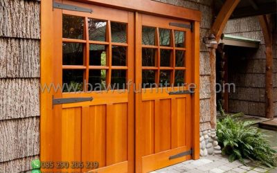 Pintu Garasi Mobil Model Minimalis Eropa Dari Kayu Jati