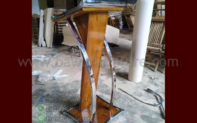 Promo Podium Minimalis Stainless Kayu Jati Terlaris