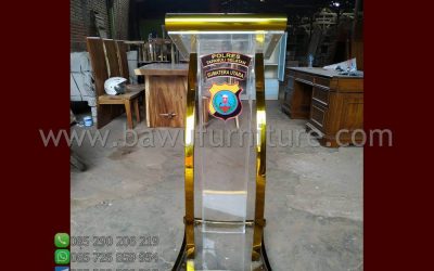 Promo Podium Pidato Minimalis Stainless Dan Akrilik