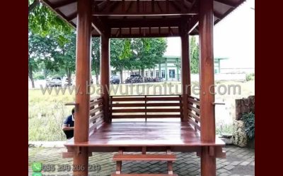 Gazebo Taman Model Minimalis Dari Kayu Jati