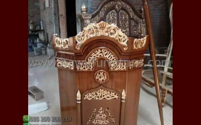 Mimbar Ceramah Kayu Jati Model Ukir Jepara