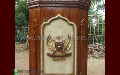 Mimbar Ceramah Lambang Garuda Dari Kayu Jati Jepara