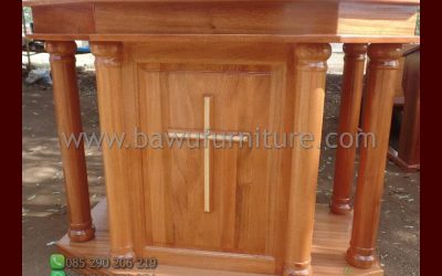 Mimbar Gereja Minimalis Jati Lambang Salib