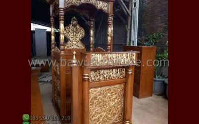 Mimbar Khutbah Jati Model Atap Kubah Untuk Masjid