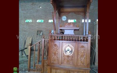 Mimbar Khutbah Masjid Dari Kayu Jati Karya Ukir Jepara