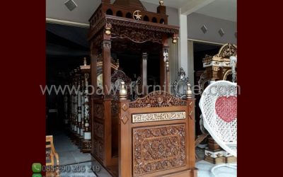 Mimbar Khutbah Ukir Dari Kayu Jati Jepara Untuk Masjid