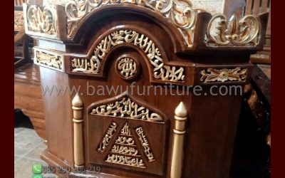 Mimbar Majelis Pendek Model Duduk Lesehan Ukiran Jati