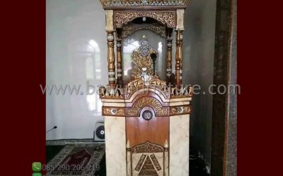Mimbar Masjid Mewah Model Atap Kubah Jati Jepara