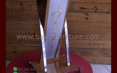 Podium Gereja Terbaru Gaya Minimalis Jati Dan Stainless