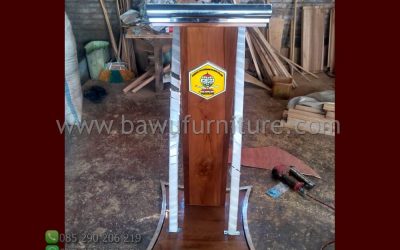 Podium Jati Dan Stainless Model Minimalis Jepara