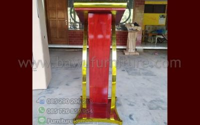 Podium Modern Cherry Minimalis Dari Jati Dan Stainless