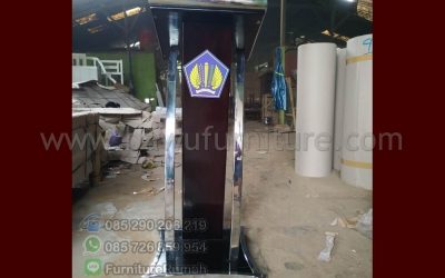 Podium Modern Minimalis Dari Jati Dan Stainless