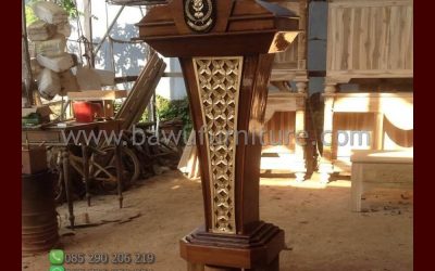Podium Pidato Jati Terbaru Desain Minimalis Jepara