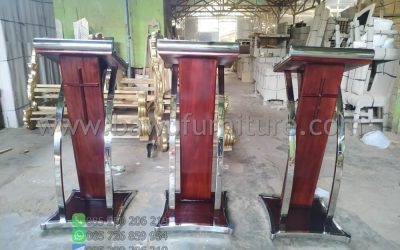 Jual Podium Gereja Minimalis Dari Jati Dan Stainless