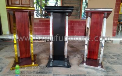 Jual Podium Pidato Minimalis Dari Jati Dan Stainless