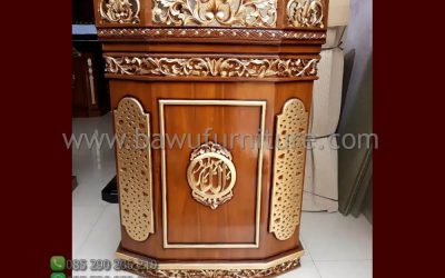 Mimbar Ceramah Masjid Dari Kayu Jati Ukir Jepara