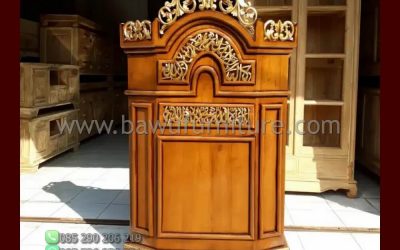 Mimbar Ceramah Mushola Dari Kayu Jati Ukir Jepara