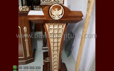 Podium Jati Lambang Garuda Model Minimalis Jokowi