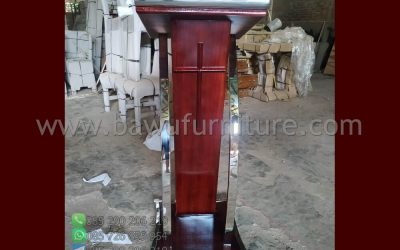 Podium Minimalis Untuk Gereja Dari Jati Dan Stailess