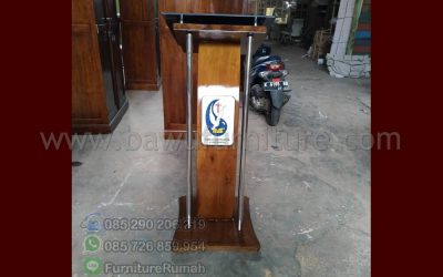 Podium Modern Gereja Gaya Minimalis Jati Dan Stainless