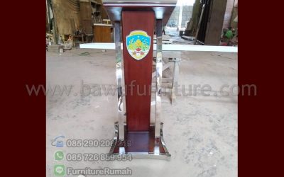 Podium Modern Kayu Jati Dengan Stainless Minimalis