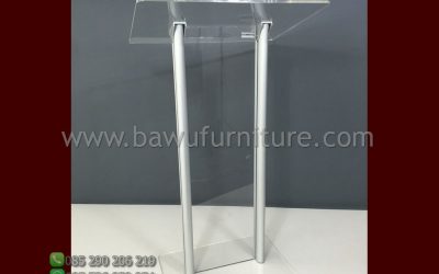 Podium Pidato Akrilik Aluminium Model Minimalis Jepara
