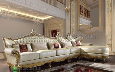 Kursi Sofa Sudut Mewah Ukir Jepara Untuk Ruang Tamu